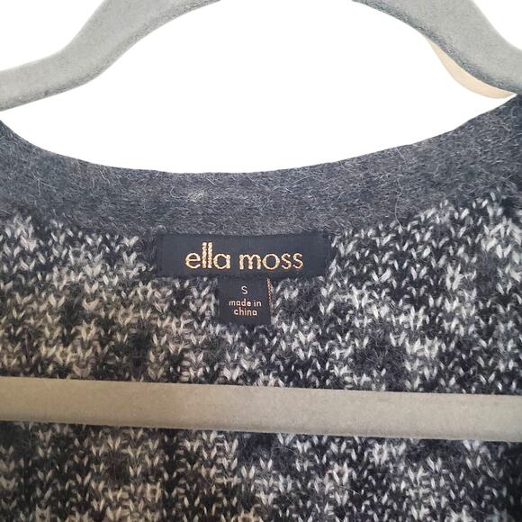 New Ella Moss Angora Wool Sweater S Zip Jacket Leopard Whimsigoth Gray Black - Picture 5 of 7